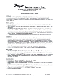 Thumbnail of document Manual - DR4 High Flow Glass Flowmeter